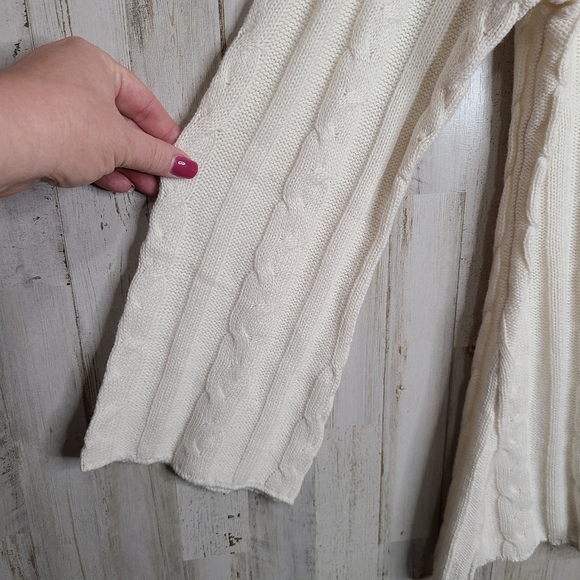 Jessica London Boatneck Cream Cable Knit Tunic Sweater Ladies Size Medium - Picture 6 of 9